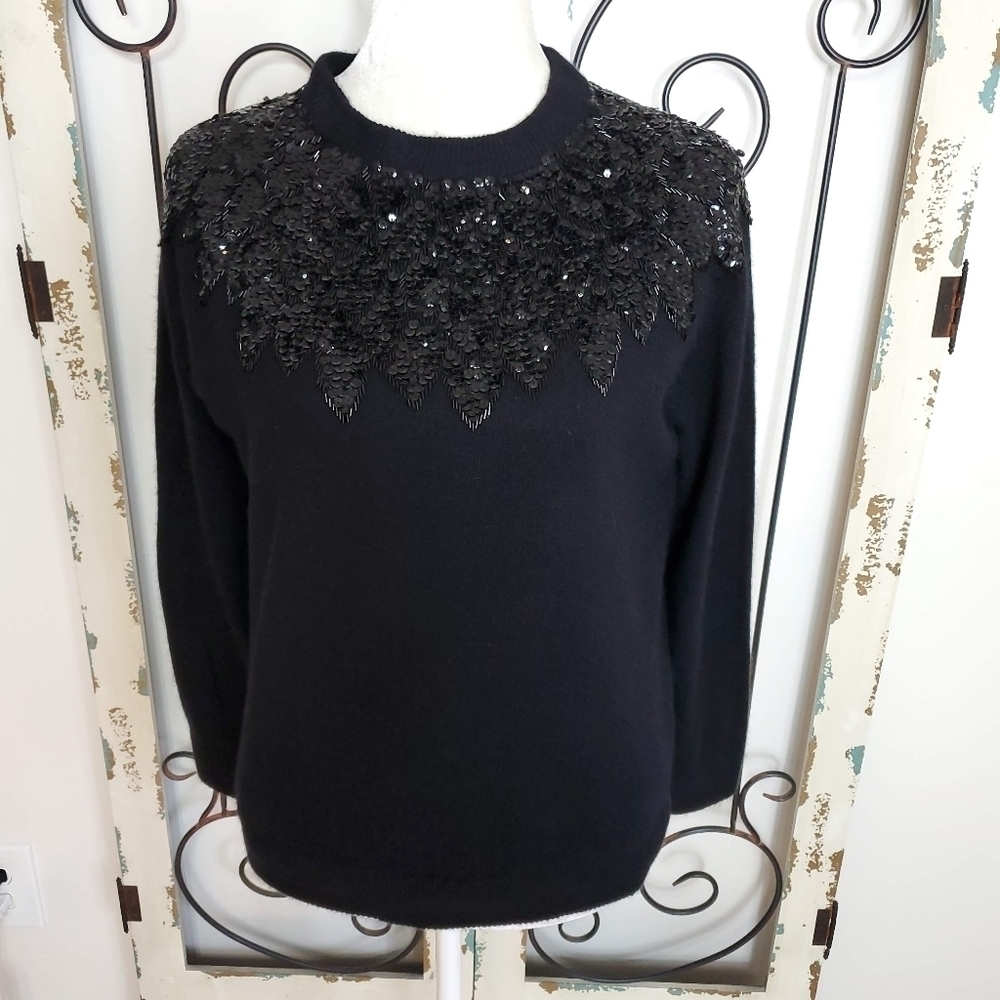 Oriental sequin lamb's wool sweater (s-m)
